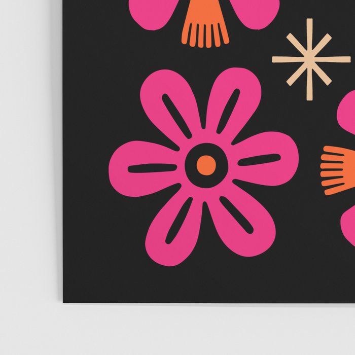 Retro Mid Century Modern Floral Pattern Poster Gallery Image 3