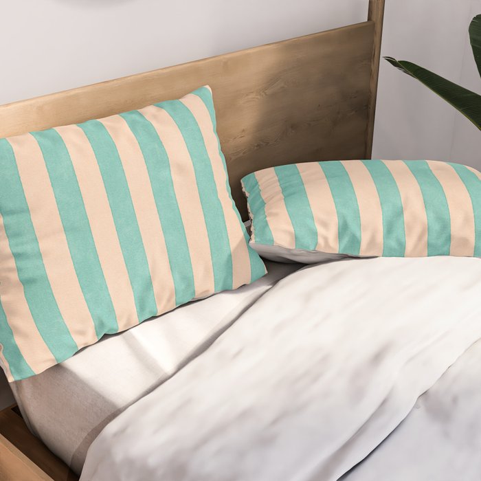 STRIPES 001 F - Mint Pillow Sham Gallery Image 2