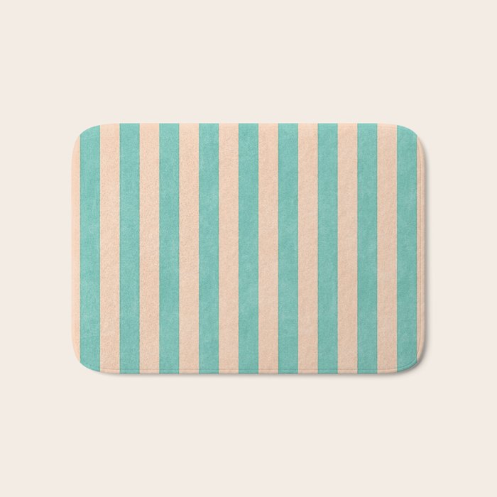STRIPES 001 F - Mint Bath Mat Gallery Image 1