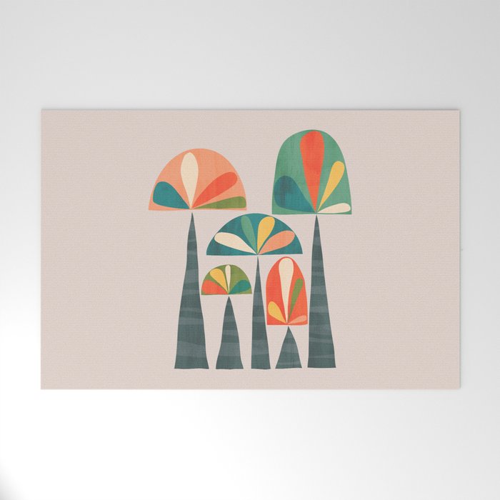Quirky retro palm trees Welcome Mat Gallery Image 1