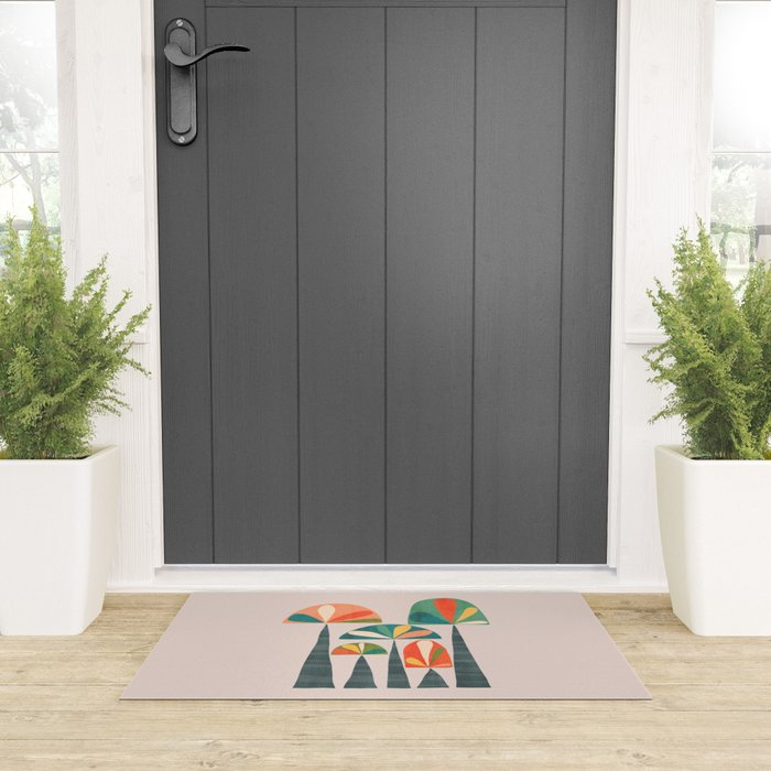 Quirky retro palm trees Welcome Mat Gallery Image 3