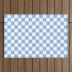 Checkerboard Light Blue Outdoor Rug Gallery Image 1