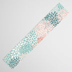 Modern Floral Prints, Coral Teal and Green Table Runner Gallery Image 3