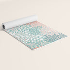 Modern Floral Prints, Coral Teal and Green Yoga Mat Gallery Image 2