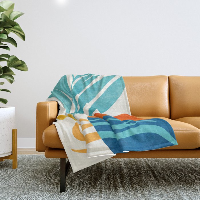 Modern Pop Abstract Landscape Throw Blanket Gallery Image 1