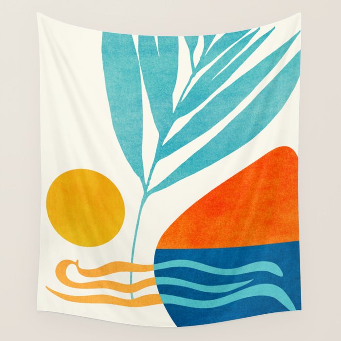 Modern Pop Abstract Landscape Wall Tapestry Gallery Image 1