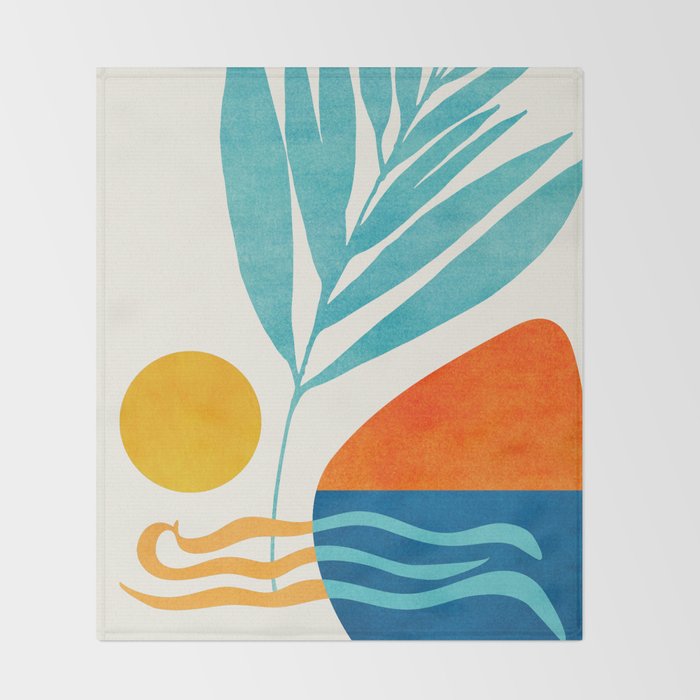 Modern Pop Abstract Landscape Throw Blanket Gallery Image 2