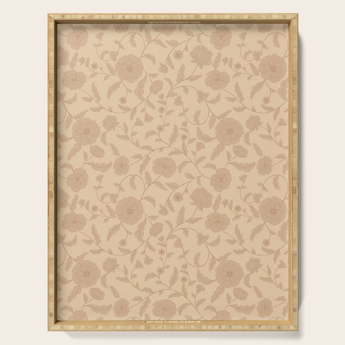 Vintage Floral Vines - Apricot Serving Tray Gallery Image 1