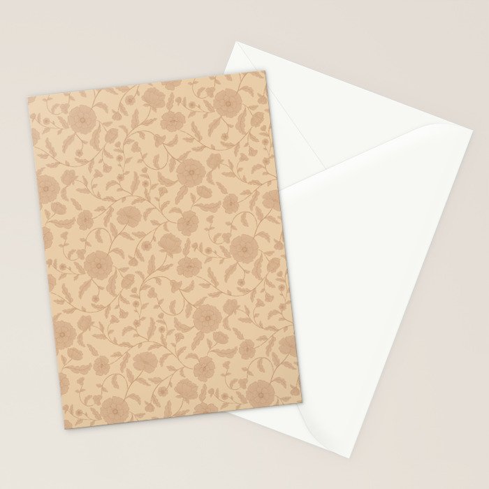 Vintage Floral Vines - Apricot Stationery Card Gallery Image 2