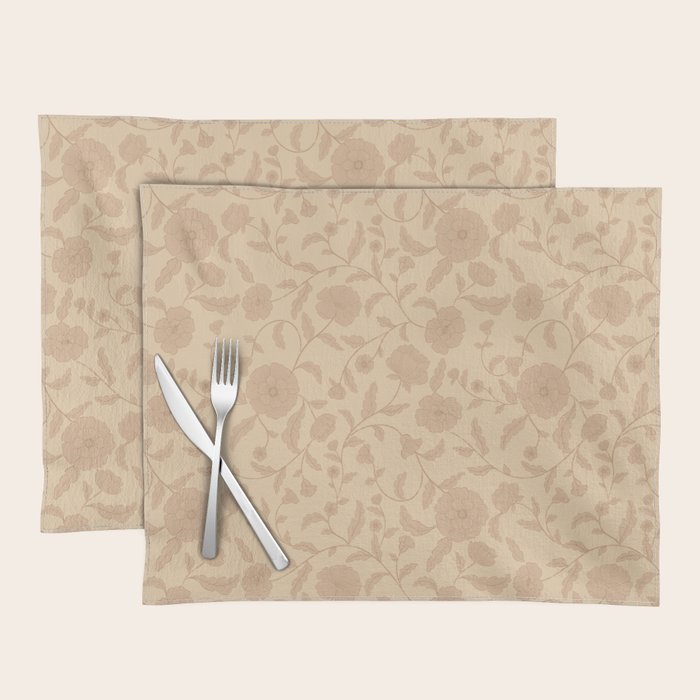 Vintage Floral Vines - Apricot Placemat Gallery Image 1