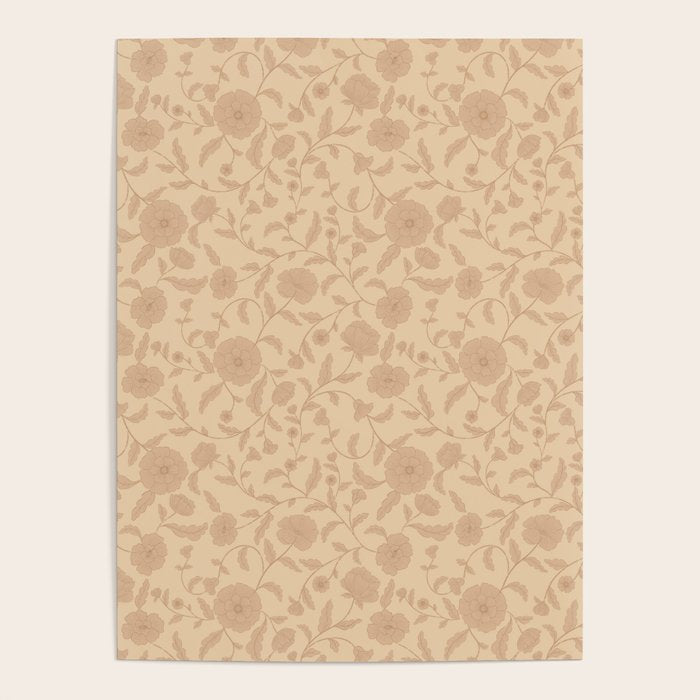 Vintage Floral Vines - Apricot Poster Gallery Image 1