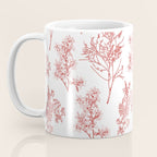 Botanical Cottage Floral Pattern in Red and White Coffee Mug Gallery Image 3