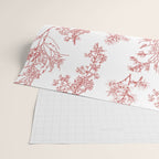 Botanical Cottage Floral Pattern in Red and White Wrapping Paper Gallery Image 2