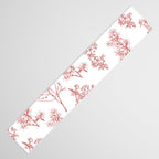Botanical Cottage Floral Pattern in Red and White Table Runner Gallery Image 3