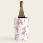Botanical Cottage Floral Pattern in Red and White Wine Chiller Gallery Image 3