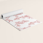 Botanical Cottage Floral Pattern in Red and White Yoga Mat Gallery Image 2