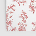 Botanical Cottage Floral Pattern in Red and White Poster Gallery Image 3