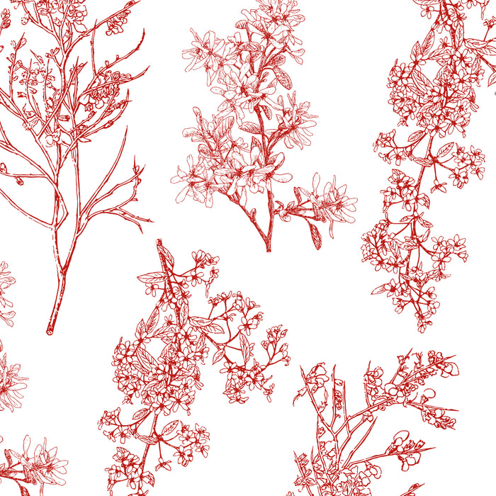 Botanical Cottage Floral Pattern in Red and White Coffee Mug Gallery Image 2