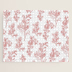 Botanical Cottage Floral Pattern in Red and White Jigsaw Puzzle Gallery Image 1