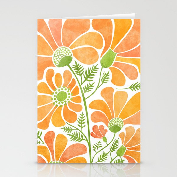 Happy California Poppies Floral Stationery Card Gallery Image 1