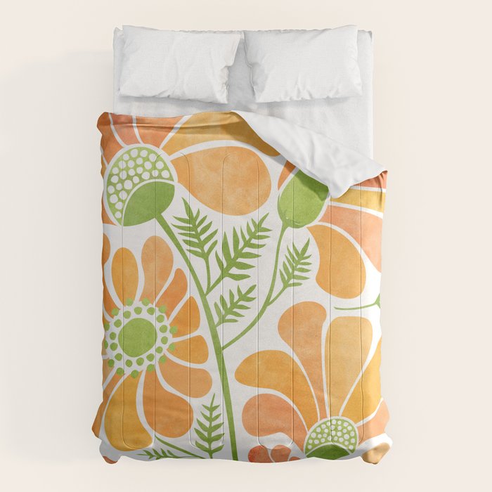 Happy California Poppies Floral Comforter Gallery Image 6
