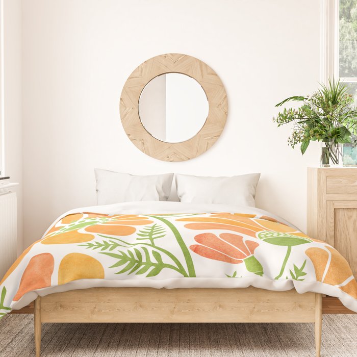 Happy California Poppies Floral Duvet Cover Gallery Image 3