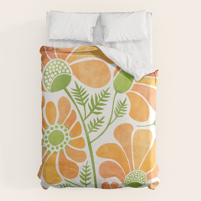 Happy California Poppies Floral Duvet Cover Gallery Image 6