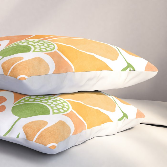 Happy California Poppies Floral Pillow Sham Gallery Image 3