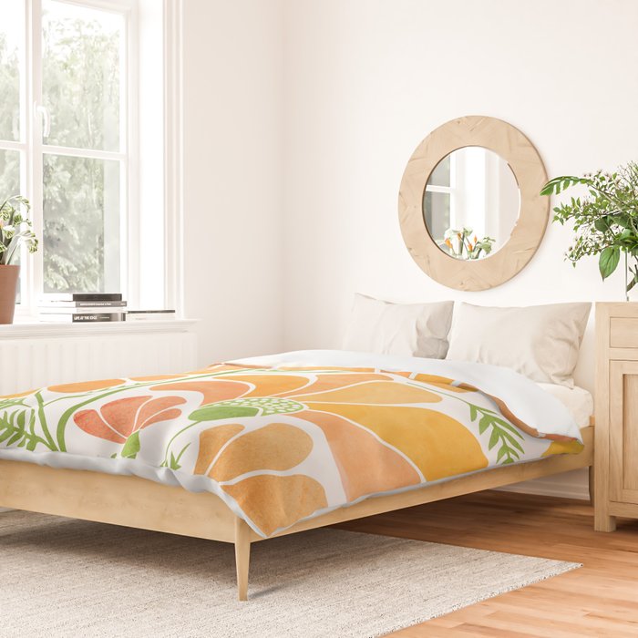 Happy California Poppies Floral Duvet Cover Gallery Image 2
