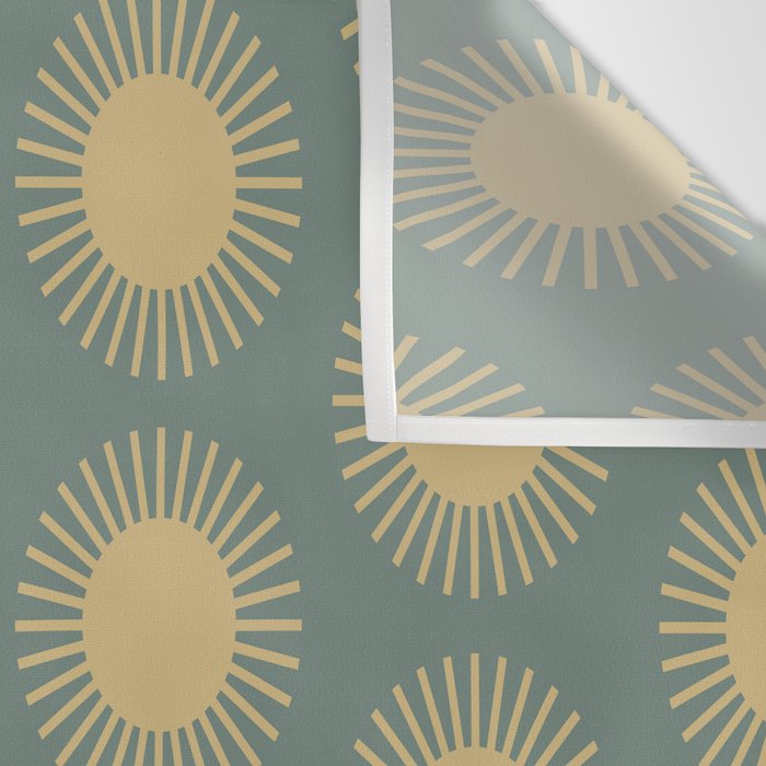 Boho Summer Sun Pattern XVI Neutral Earthy Sage Yellow Wall Tapestry Gallery Image 3