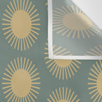 Boho Summer Sun Pattern XVI Neutral Earthy Sage Yellow Wall Tapestry Gallery Image 3