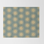 Boho Summer Sun Pattern XVI Neutral Earthy Sage Yellow Throw Blanket Gallery Image 2