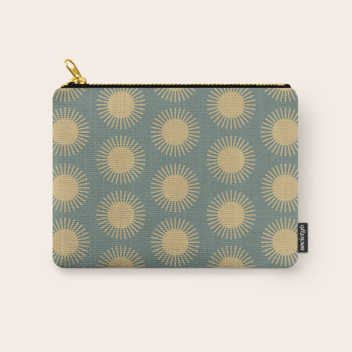 Boho Summer Sun Pattern XVI Neutral Earthy Sage Yellow Carry All Pouch Gallery Image 1