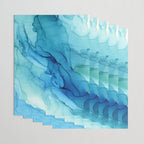 Emerald Sea Waves - Abstract Ombre Flowing Ink Wrapping Paper Gallery Image 3