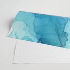 Emerald Sea Waves - Abstract Ombre Flowing Ink Wrapping Paper Gallery Image 2