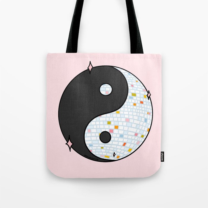 Yin Yang Disco Ball Tote Bag Gallery Image 1