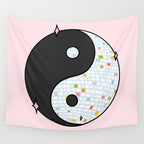 Yin Yang Disco Ball Wall Tapestry Gallery Image 4