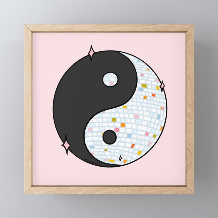 Yin Yang Disco Ball Mini Art Print Gallery Image 1