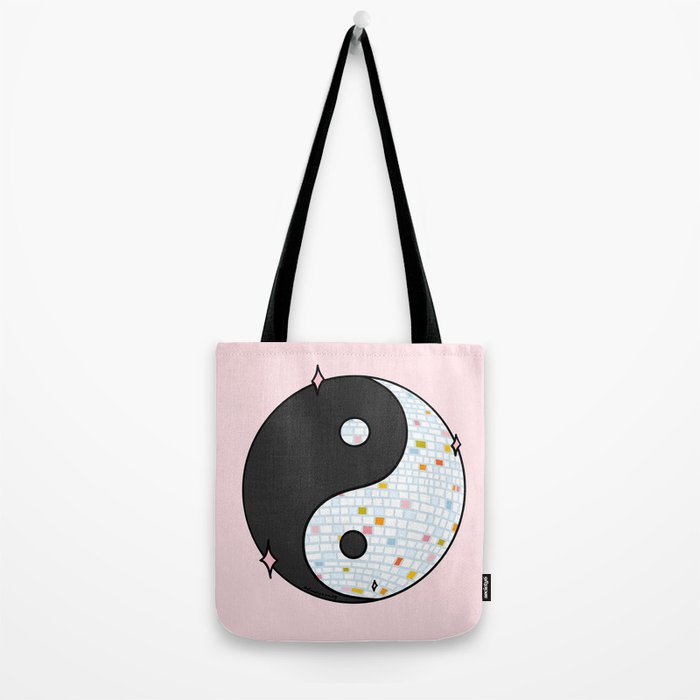 Yin Yang Disco Ball Tote Bag Gallery Image 2