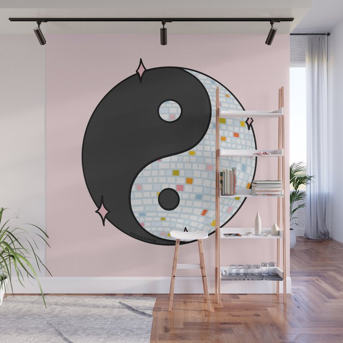 Yin Yang Disco Ball Wall Mural Gallery Image 1
