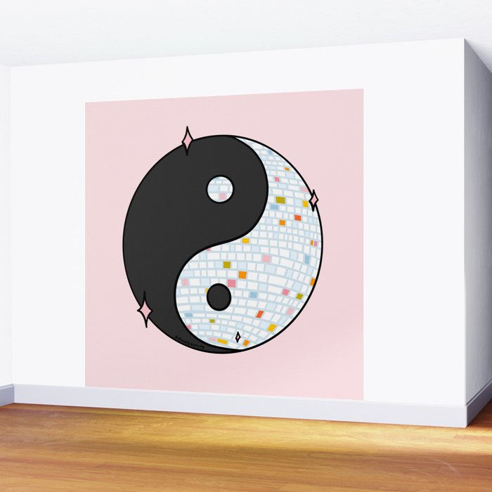 Yin Yang Disco Ball Wall Mural Gallery Image 2