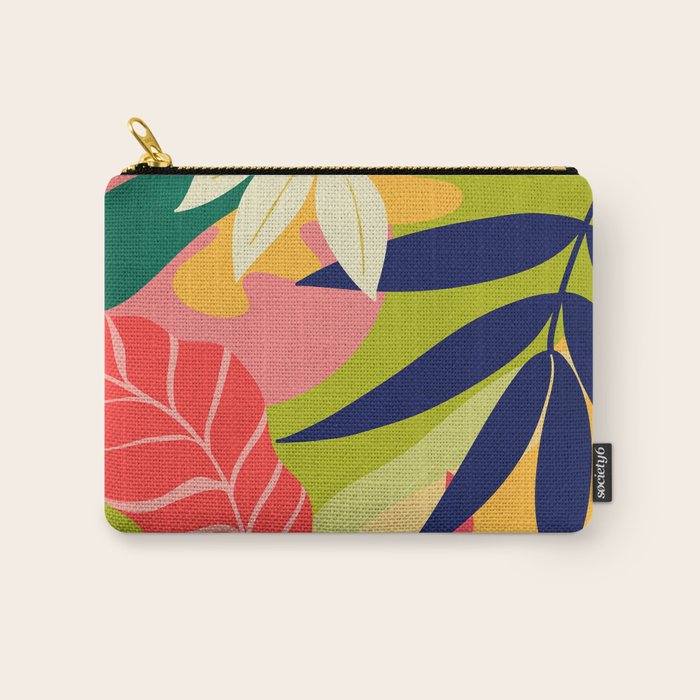 Modern Abstract Art Tropical Leaves Carry All Pouch Gallery Image 1