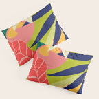 Modern Abstract Art Tropical Leaves Pillow Sham Gallery Image 3