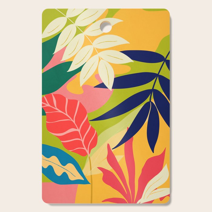 Modern Abstract Art Tropical Leaves Cutting Board Gallery Image 1