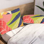Modern Abstract Art Tropical Leaves Pillow Sham Gallery Image 2