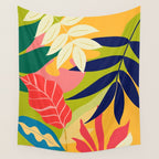 Modern Abstract Art Tropical Leaves Wall Tapestry Gallery Image 4