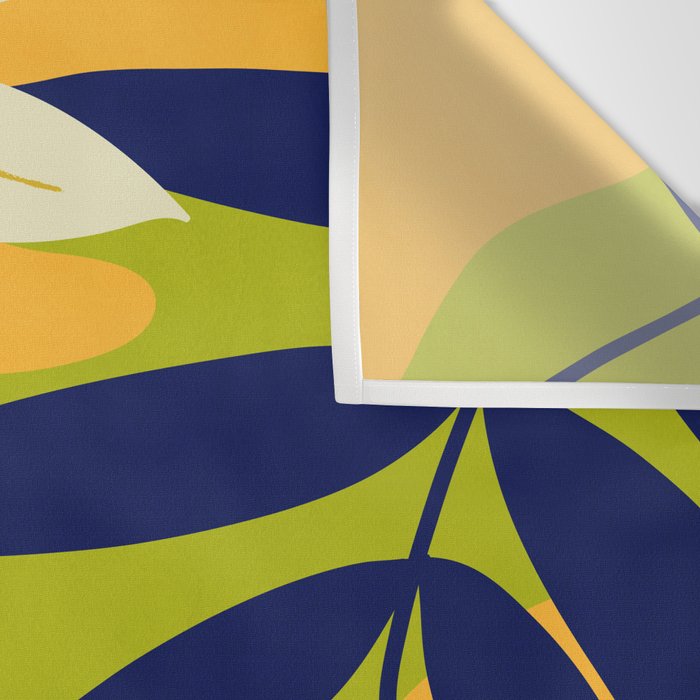 Modern Abstract Art Tropical Leaves Wall Tapestry Gallery Image 3