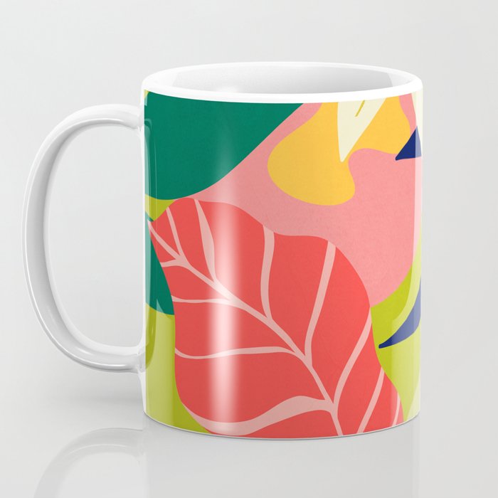 Modern Abstract Art Tropical Leaves Coffee Mug Gallery Image 3