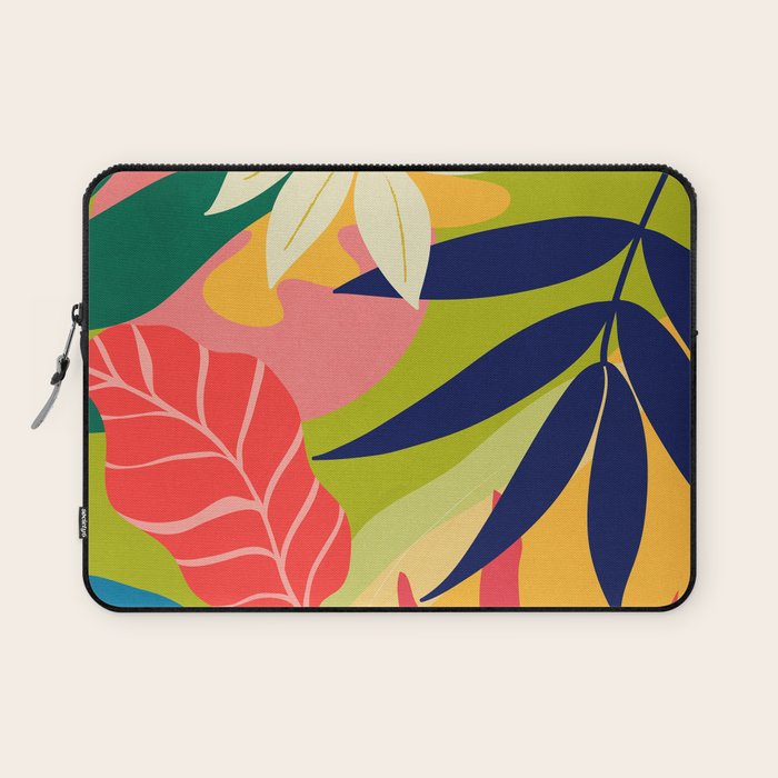 Modern Abstract Art Tropical Leaves Laptop Sleeve Gallery Image 1