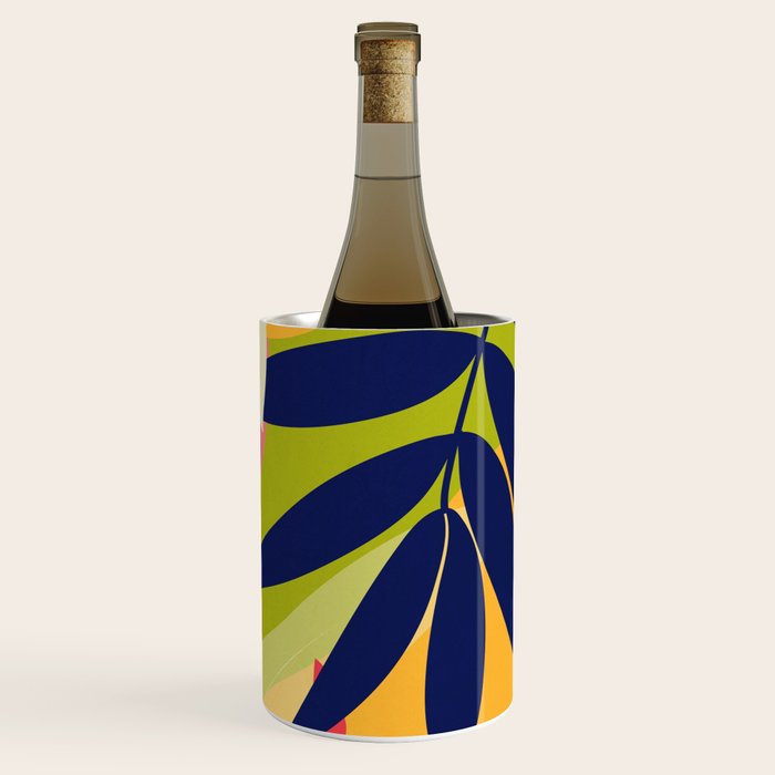 Modern Abstract Art Tropical Leaves Wine Chiller Gallery Image 3